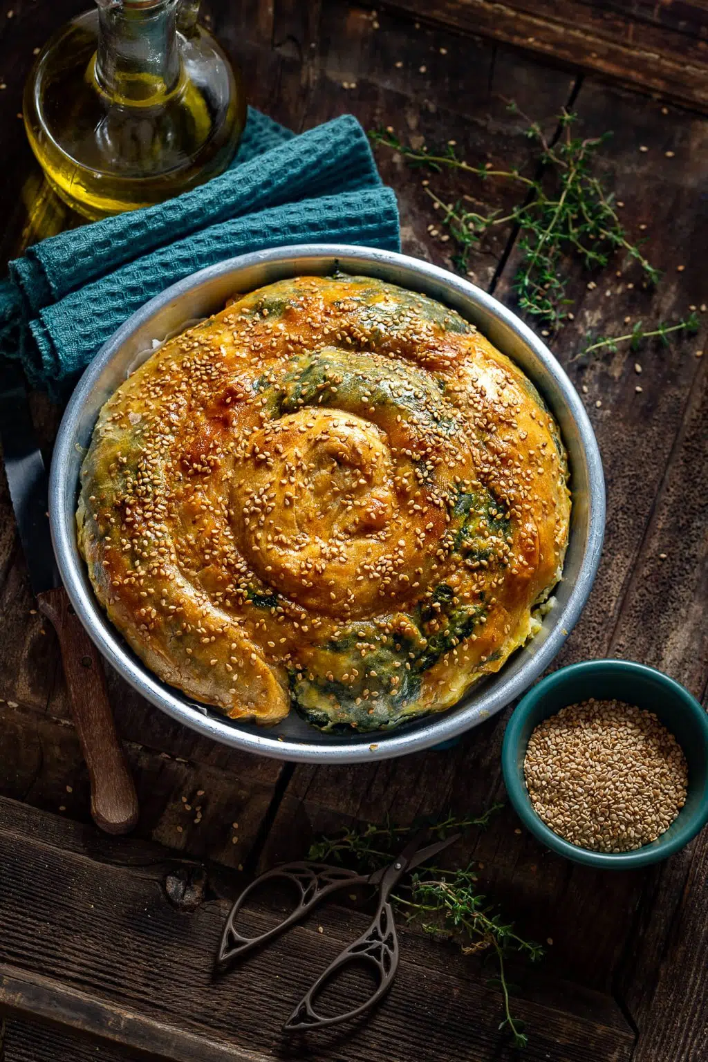 spirale salata o torta salata spinaci feta e pecorino