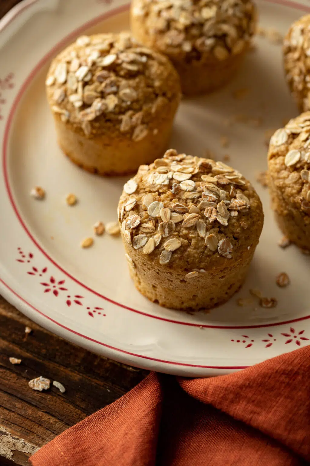 Muffin integrali con crusca d'avena e miele