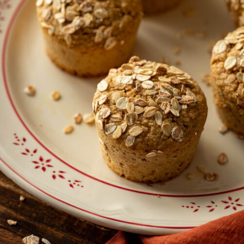 Muffin integrali con crusca d'avena e miele