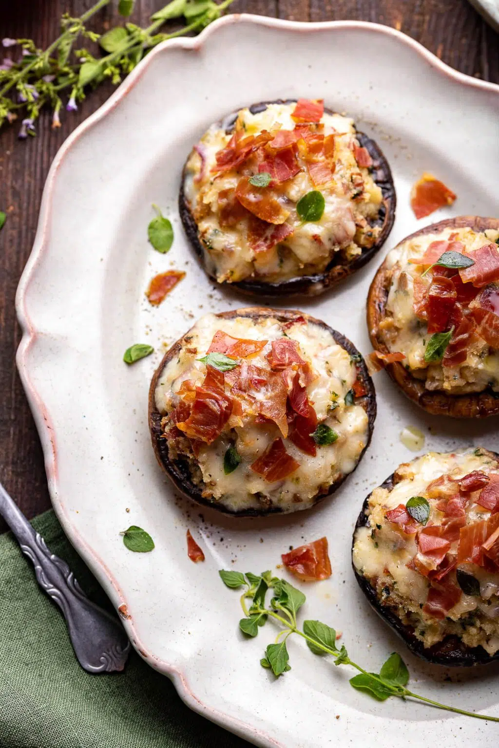 funghi ripieni con prosciutto crudo
