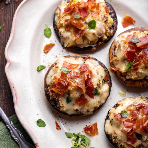 funghi ripieni con prosciutto crudo
